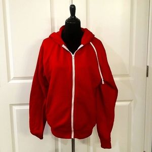 3XL but fits like a 2XL, Bright Red Zip Up Hoodie. BUNDLE TO SAVE!
